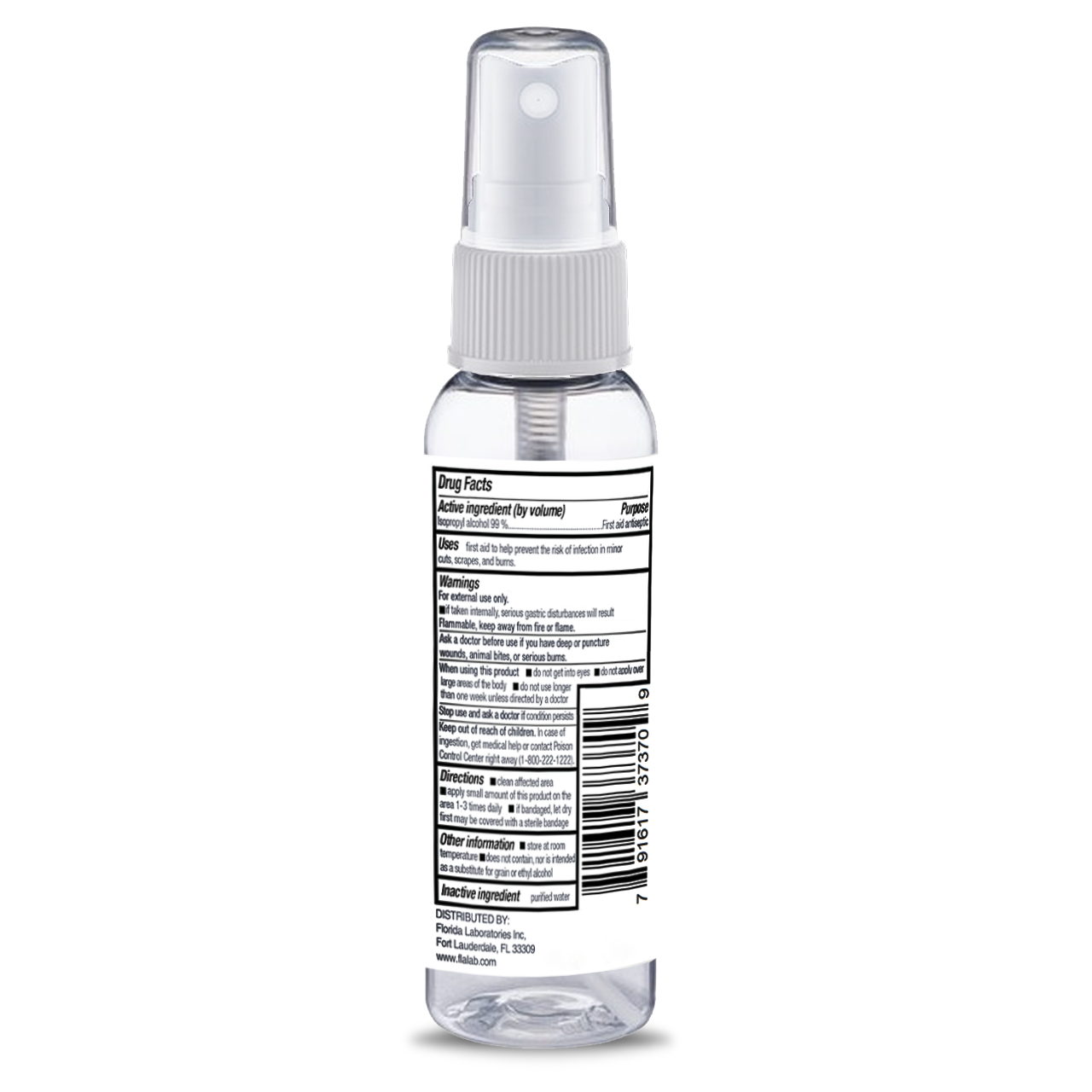 99.9% Isopropyl Alcohol Spray Bottle - 8oz - Small Werld Glass