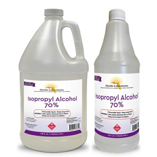 gallon quart bottle isopropyl alcohol 70 flalab florida laboratories