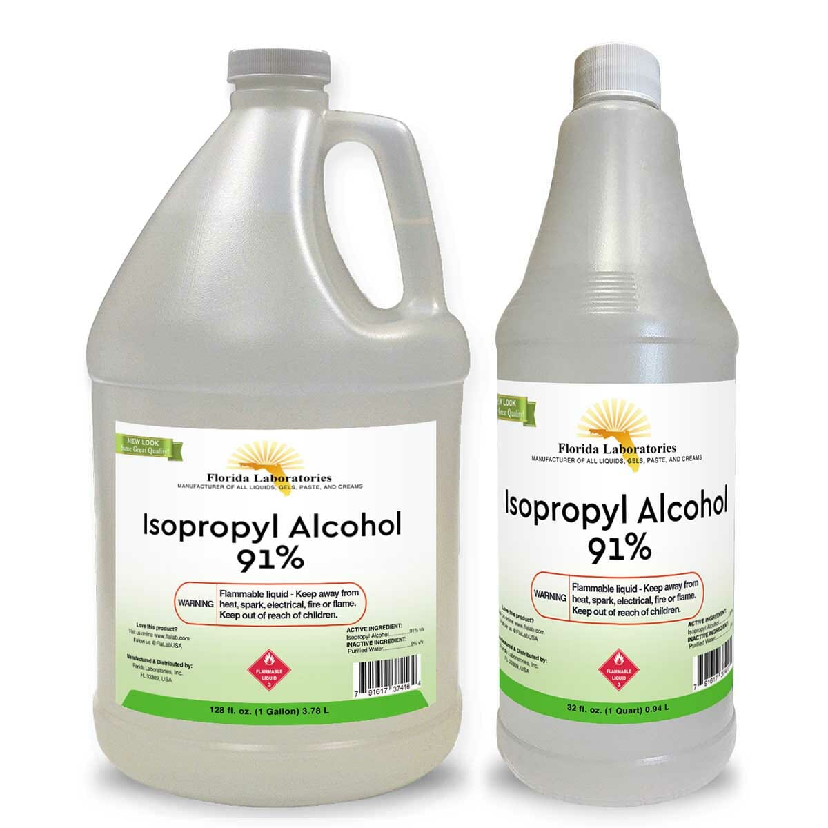 Isopropyl Alcohol - IPA 91% (4-1 Gallon) High Purity - Made in USA